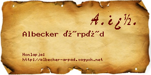 Albecker Árpád névjegykártya