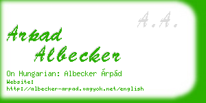 arpad albecker business card