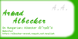 arpad albecker business card